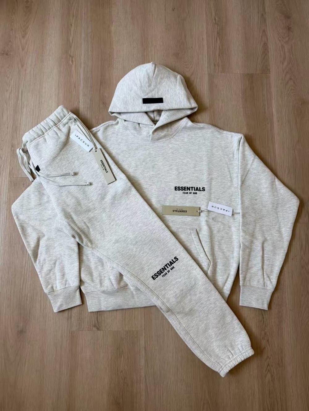 Essentials Fear Of God Light Oatmeal Hoodie & Pant Set